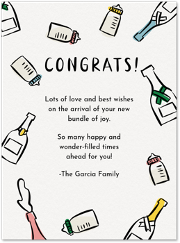 Poppin' Bottles Congrats Card