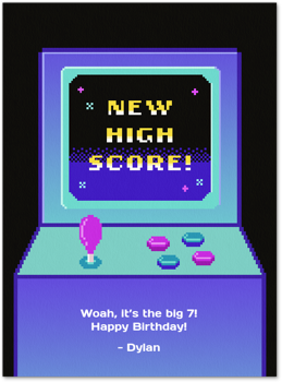 Retro Arcade Game Birthday Card