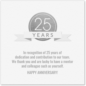 Silver Anniversary Card