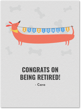 So Long Dachshund Card