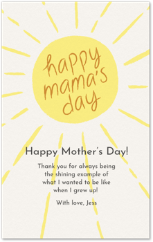 Sunny Mom's Day Card