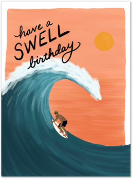 Swell Birthday Card by Slightly Stationery Card