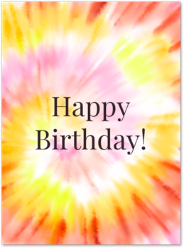 Tie-dye Party Sunburst Card