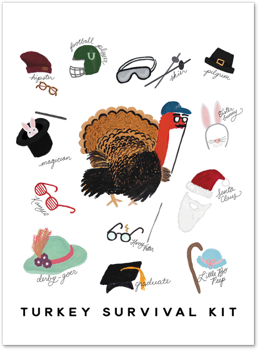 Turkey Survival Kit Card by Slightly Stationery Card