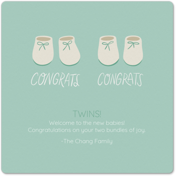 Twin Shoes Congrats Card