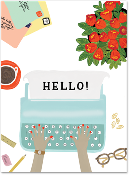 Typewriter Hello Card by Slightly Stationery Card