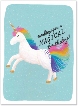 Unicorn Birthday Wish Card by Slightly Stationery Card