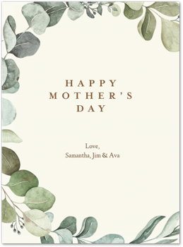 Watercolor Eucalyptus Mother's Day Card