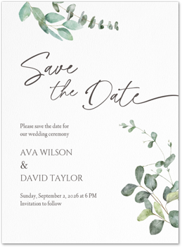 Watercolor Eucalyptus (Save the Date) Card