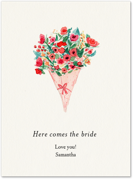 Watercolor Pink Bouquet Bridal Shower Card