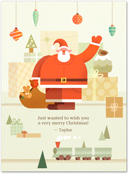 Waving Santa Card