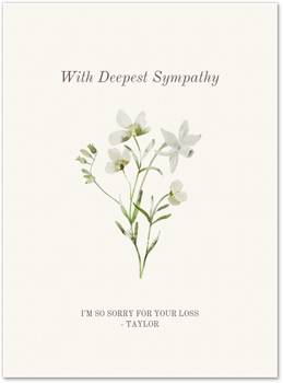 White Flowers & Greenery (Sympathy) Card