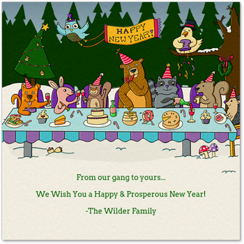 Woodland New Years Card