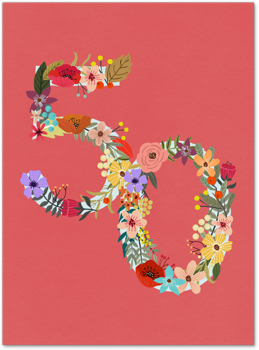 Botanical Birthday Milestone by Mia Charro - 50 Card