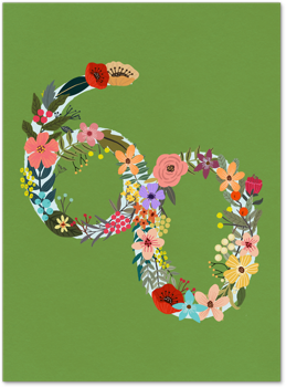 Botanical Birthday Milestone by Mia Charro - 60 Card
