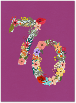 Botanical Birthday Milestone by Mia Charro - 70 Card