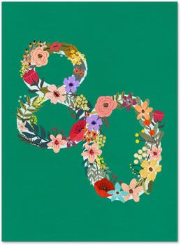 Botanical Birthday Milestone by Mia Charro - 80 Card
