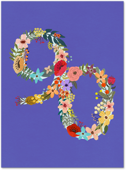 Botanical Birthday Milestone by Mia Charro - 90 Card