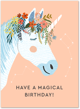 Woodland Unicorn Birthday by Mia Charro Card
