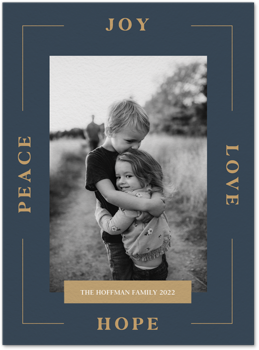 Joy Love Hope Peace Border Dark UYO Card