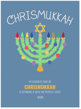 Chrismukkah Menorah Card