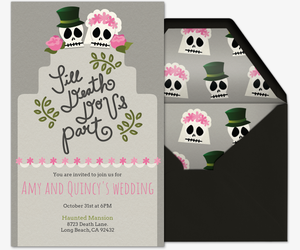 Skulls Wedding Cake Invitation