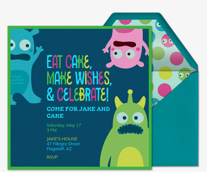 Monster Cake Invitation