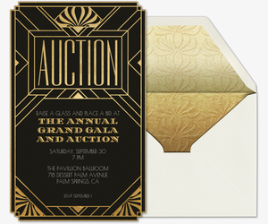 Auction Art Deco Invitation