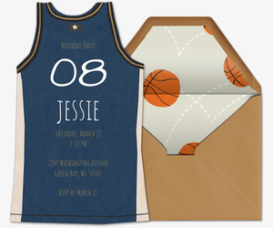 Basketball Jersey Blue Invitation