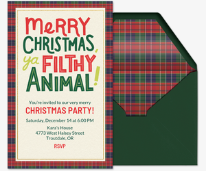 Ya Filthy Animal Invitation