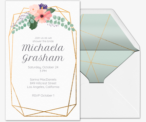Floral Geometric Bridal Shower Invitation