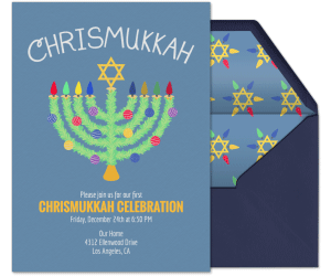 Chrismukkah Menorah Invitation