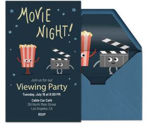Popcorn Movie Night Invitation