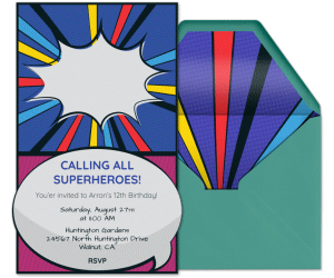 Superhero Comic Invitation