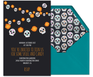 Skull Rose Bunting Invitation