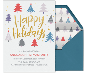 Xmas Trees Pattern Invitation