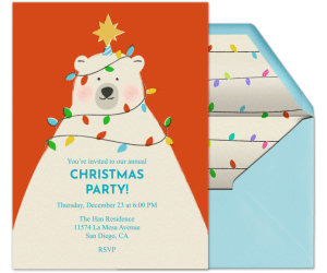 Beary Happy Holiday Invitation