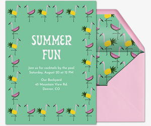 Fruity Glamingos by Kendra Dandy Invitation