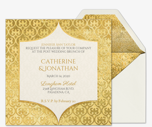 Heart of Gold Wedding Invitation
