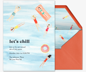 Let's Chill Pool Party Invitation