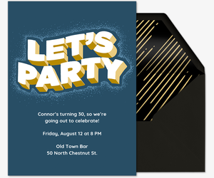 Raised Typography Birthday Invitation