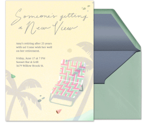 Chairs On Your Retirement Invitation