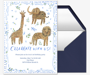 Safari Animals by Paige Spearin Invitation