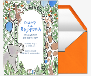 Zoo Animals by Paige Spearin Invitation