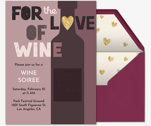 Love of Wine (Purple) Invitation