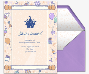 Birthday Princess Castle Invitation