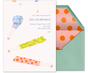 Party Blowers Invitation