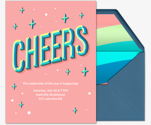 Cheers to Celebrating (Pink) Invitation