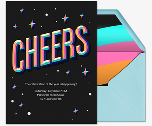 Cheers to Celebrating (Black) Invitation