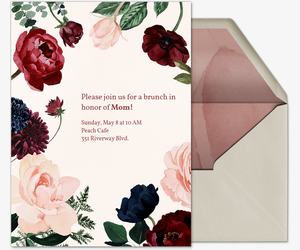Blush & Burgundy Blooms Invitation
